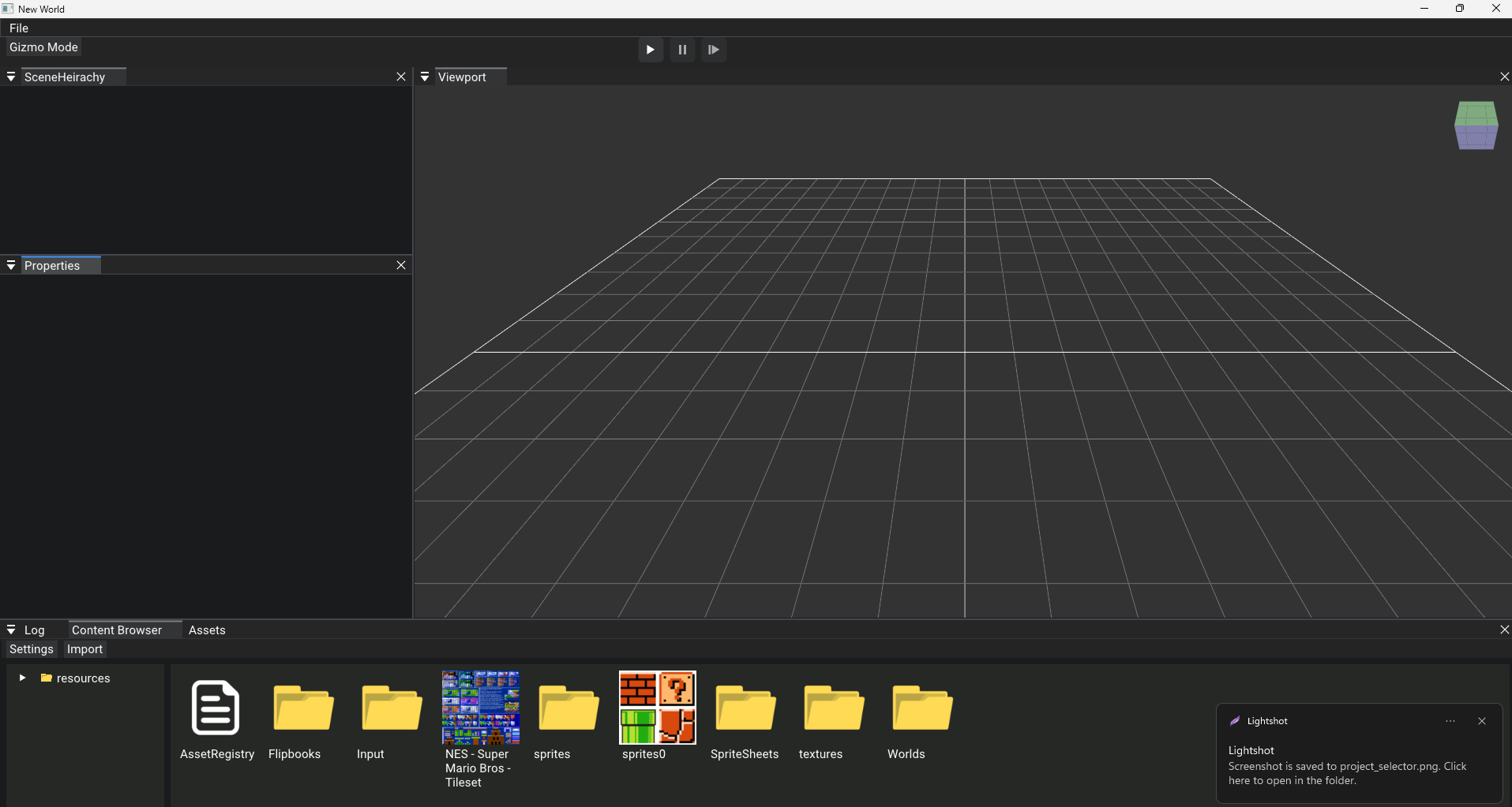 BHive Engine editor workspace preview